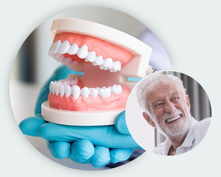 Dentures collage image Dentures collage image