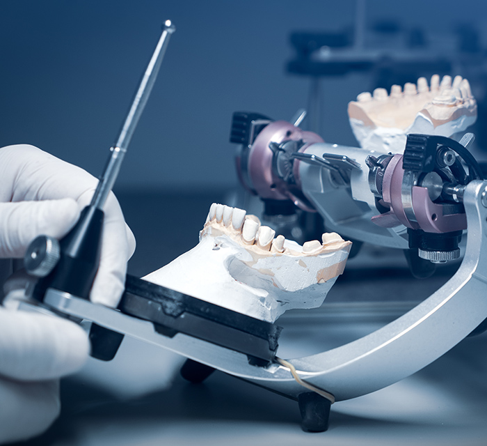 orthodontic prosthesis. laboratory. close-up. dental